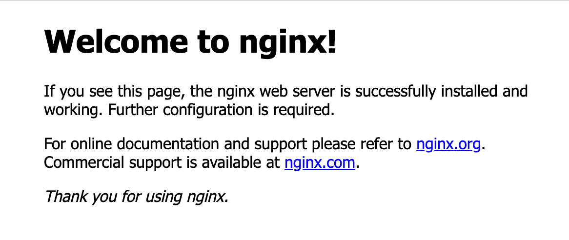 nginx起動初期画面